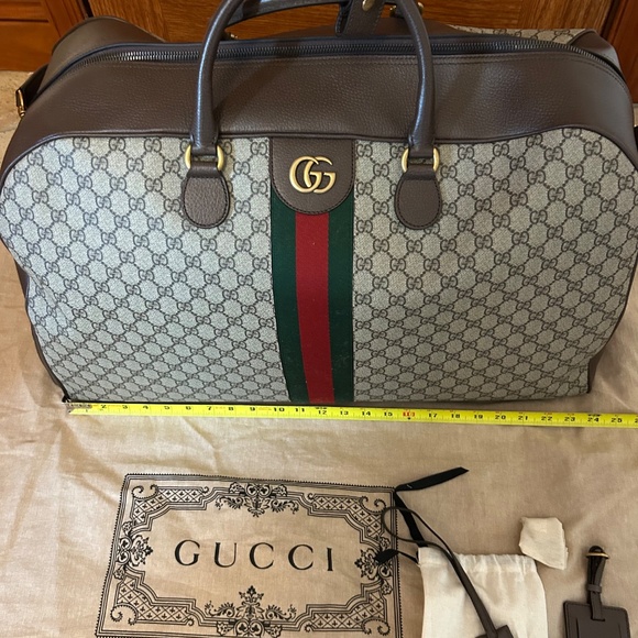 Gucci LARGE Savoy, duffel bag GG supreme brown/tan made in Italy - Picture 7 of 15